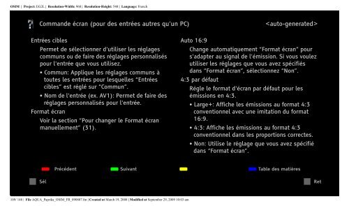 Sony KDL-40Z5800 - KDL-40Z5800 Istruzioni per l'uso Francese