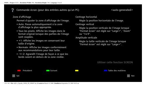 Sony KDL-40Z5800 - KDL-40Z5800 Istruzioni per l'uso Francese