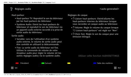 Sony KDL-40Z5800 - KDL-40Z5800 Istruzioni per l'uso Francese