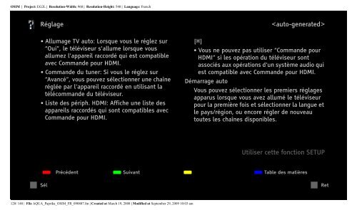 Sony KDL-40Z5800 - KDL-40Z5800 Istruzioni per l'uso Francese