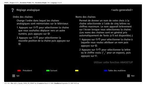 Sony KDL-40Z5800 - KDL-40Z5800 Istruzioni per l'uso Francese