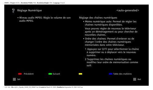 Sony KDL-40Z5800 - KDL-40Z5800 Istruzioni per l'uso Francese