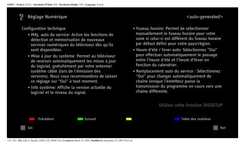 Sony KDL-40Z5800 - KDL-40Z5800 Istruzioni per l'uso Francese