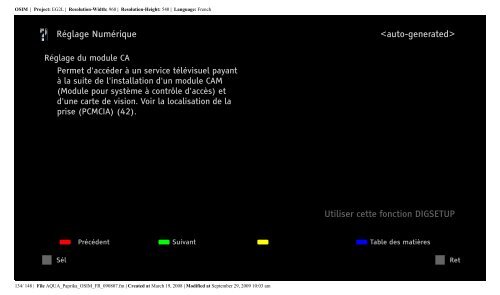 Sony KDL-40Z5800 - KDL-40Z5800 Istruzioni per l'uso Francese