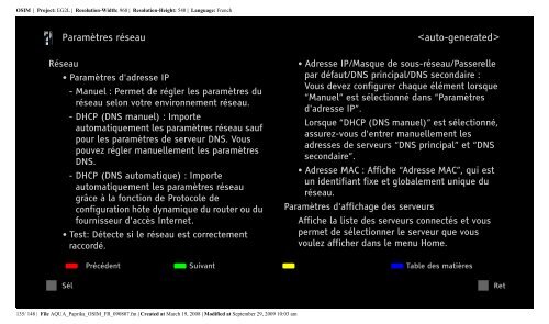 Sony KDL-40Z5800 - KDL-40Z5800 Istruzioni per l'uso Francese