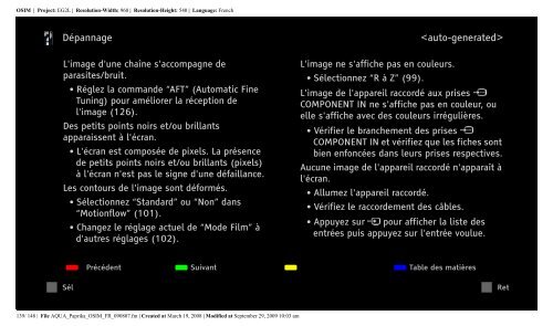 Sony KDL-40Z5800 - KDL-40Z5800 Istruzioni per l'uso Francese