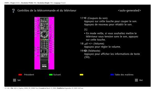 Sony KDL-40Z5800 - KDL-40Z5800 Istruzioni per l'uso Francese