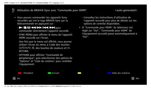 Sony KDL-40Z5800 - KDL-40Z5800 Istruzioni per l'uso Francese