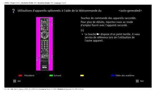 Sony KDL-40Z5800 - KDL-40Z5800 Istruzioni per l'uso Francese