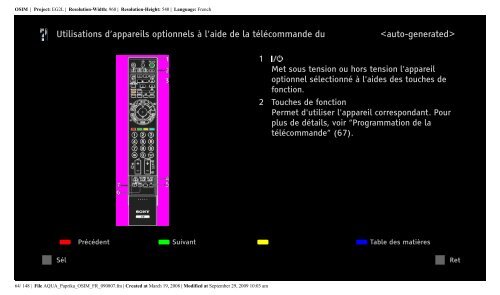 Sony KDL-40Z5800 - KDL-40Z5800 Istruzioni per l'uso Francese