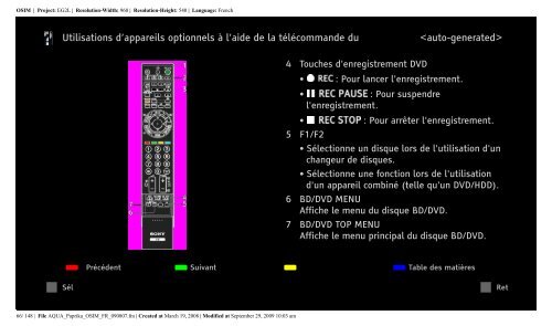 Sony KDL-40Z5800 - KDL-40Z5800 Istruzioni per l'uso Francese