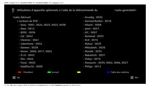 Sony KDL-40Z5800 - KDL-40Z5800 Istruzioni per l'uso Francese