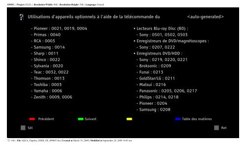 Sony KDL-40Z5800 - KDL-40Z5800 Istruzioni per l'uso Francese