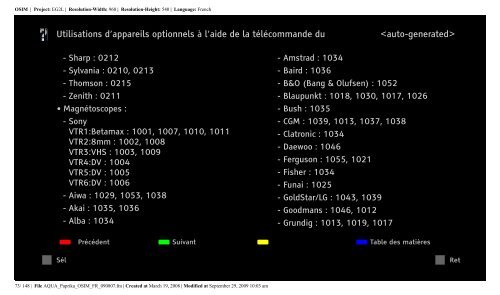 Sony KDL-40Z5800 - KDL-40Z5800 Istruzioni per l'uso Francese