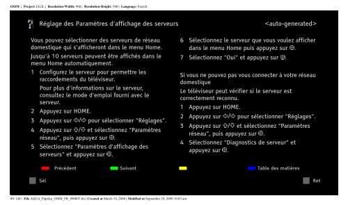 Sony KDL-40Z5800 - KDL-40Z5800 Istruzioni per l'uso Francese