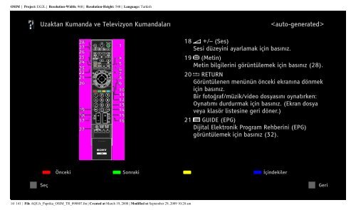 Sony KDL-40Z5800 - KDL-40Z5800 Istruzioni per l'uso Turco