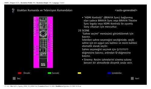 Sony KDL-40Z5800 - KDL-40Z5800 Istruzioni per l'uso Turco