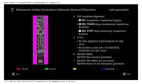 Sony KDL-40Z5800 - KDL-40Z5800 Istruzioni per l'uso Turco