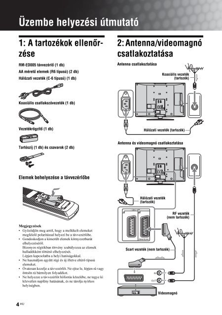 Sony KDL-46S2000 - KDL-46S2000 Istruzioni per l'uso Ungherese