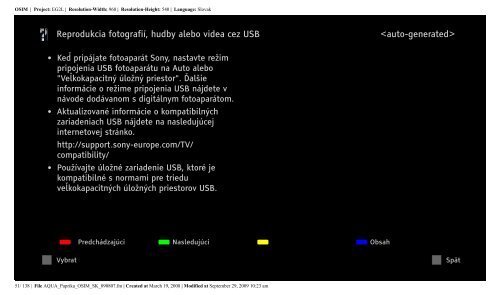 Sony KDL-40Z5800 - KDL-40Z5800 Istruzioni per l'uso Slovacco