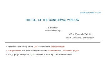 THE SILL OF THE CONFORMAL WINDOW - LinkSCEEM