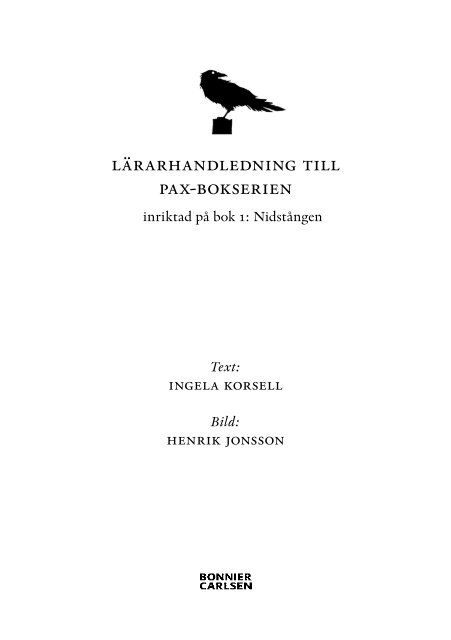 lärarhandledning till pax-bokserien