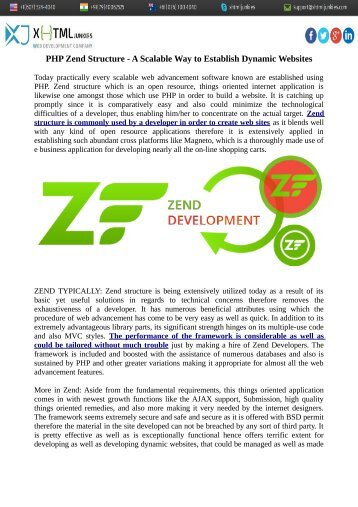 PHP Zend Structure - A Scalable Way to Establish Dynamic Websites