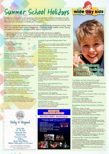 Bundaberg Summer School Holiday Pocket Guide