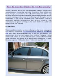 Ways To Look For Quality In Window Tinting