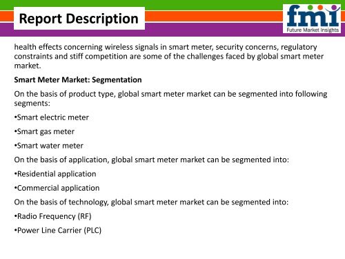 Smart Meter Market Segmentation on the basis of Product Type, Application, and Technology 2015-2025: FMI