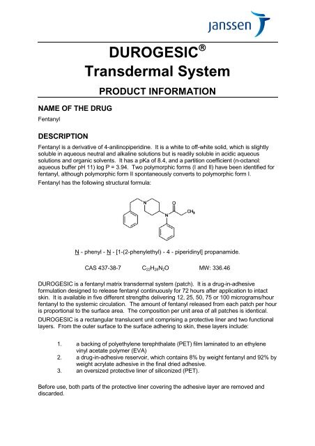 Durogesic (Fentanyl) Drug / Medicine Information