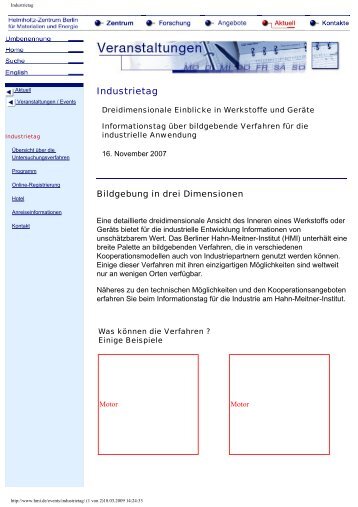 Industrietag - Helmholtz-Zentrum Berlin