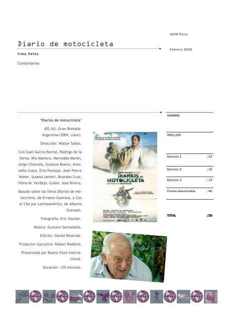 DIARIO DE MOTOCICLETA IUFM version stagiaires - Espace Langues