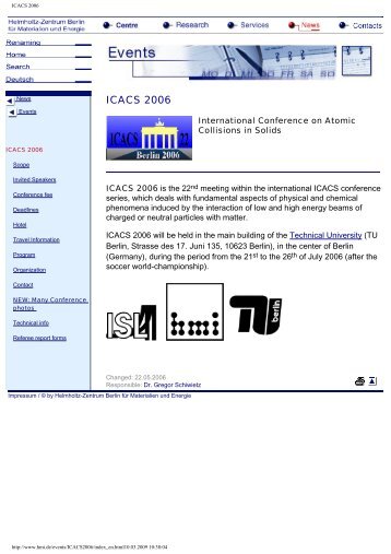 ICACS 2006 - Helmholtz-Zentrum Berlin