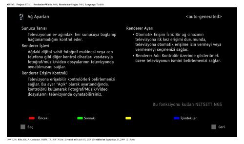 Sony KDL-32V5800 - KDL-32V5800 Istruzioni per l'uso Turco