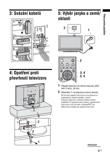 Sony KDL-46V2500 - KDL-46V2500 Istruzioni per l'uso Ceco