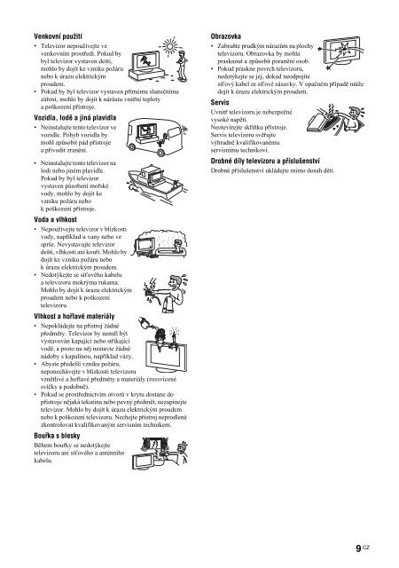 Sony KDL-46V2500 - KDL-46V2500 Istruzioni per l'uso Ceco