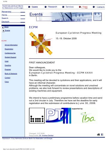 ECPM 15. - Helmholtz-Zentrum Berlin