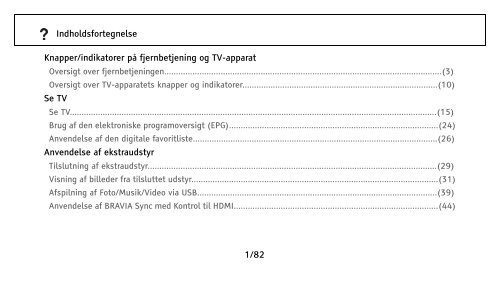 Sony KDL-32EX302 - KDL-32EX302 Istruzioni per l'uso Danese