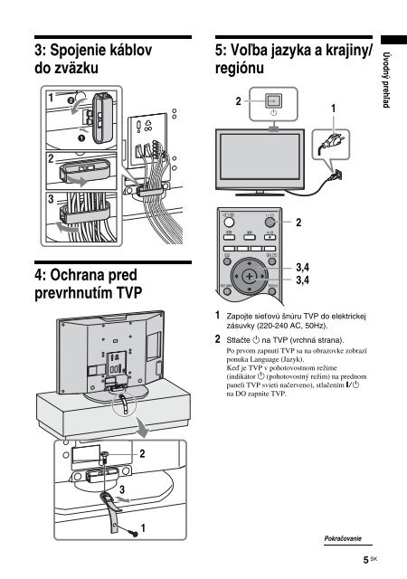 Sony KDL-46S2030 - KDL-46S2030 Istruzioni per l'uso Slovacco