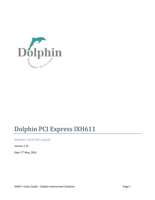 Drivers dolphin interconnect systems Drivers dolphin interconnect systems