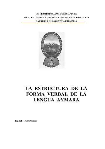 la estructura de la forma verbal de la lengua aymara