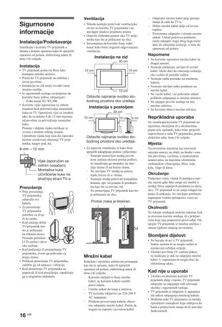 Sony KDL-40HX700 - KDL-40HX700 Istruzioni per l'uso Croato