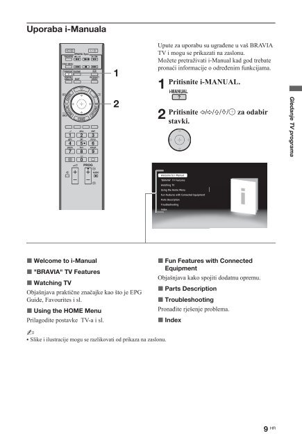 Sony KDL-40HX700 - KDL-40HX700 Istruzioni per l'uso Croato