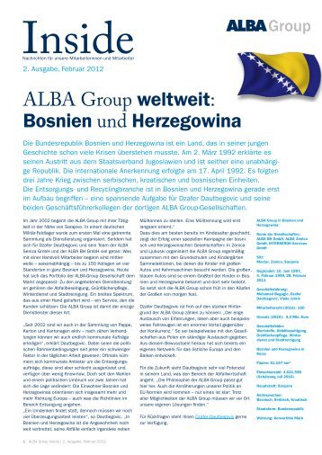 ALBA Group weltweit: Bosnien und Herzegowina - Interseroh