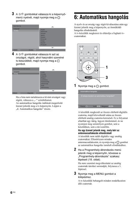 Sony KDL-40U2520 - KDL-40U2520 Istruzioni per l'uso Ungherese