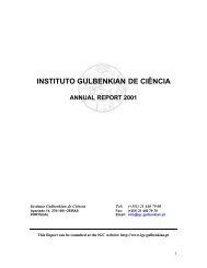 Annual report 2001 - Instituto Gulbenkian de Ciência - Fundação ...