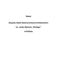 Statut ZSGH - ZespÃ³Å SzkÃ³Å Gastronomiczno Hotelarskich w Kaliszu