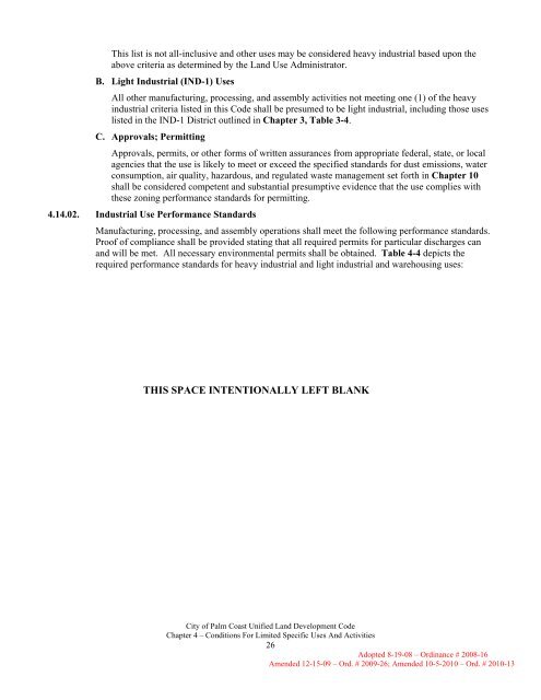 Chapter 4. Conditions for Limited Specific Uses - City of Palm Coast