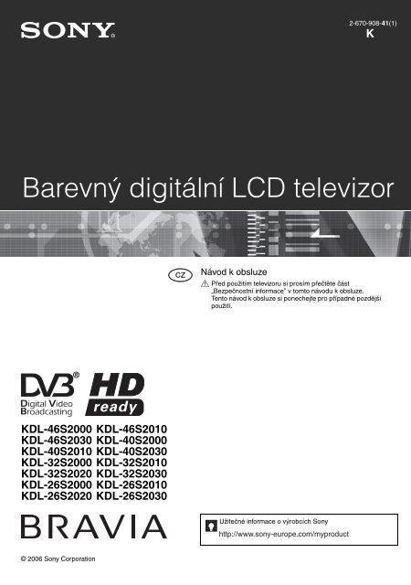 Sony KDL-26S2030 - KDL-26S2030 Istruzioni per l'uso Ceco